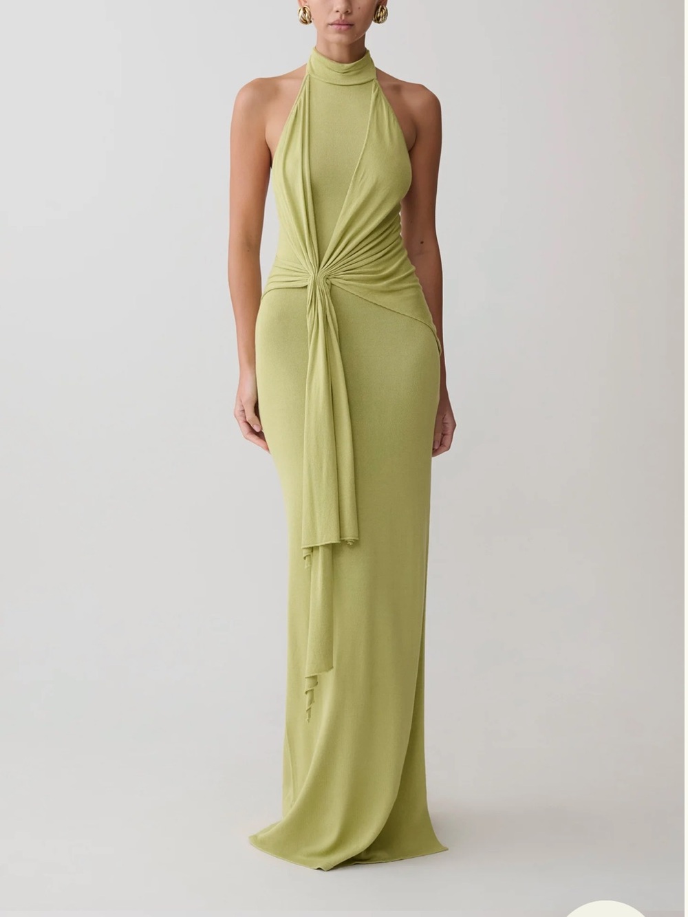 Meshkil Cindylou
Halter Knit Maxi Dress - Light Olive NEW WITH TAGS sold out